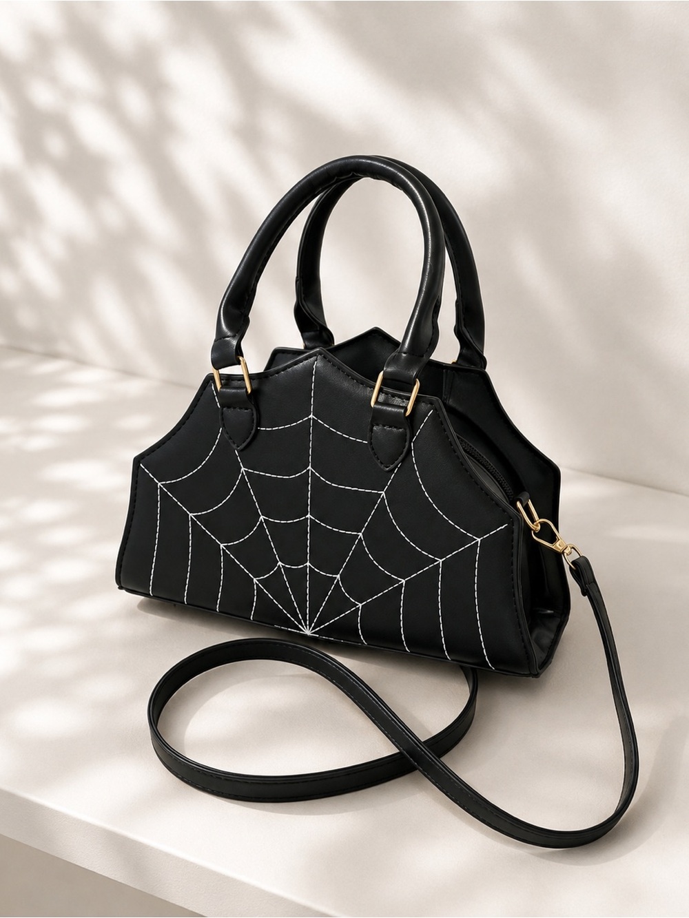 Spider Web Gothic Handbag | Halloween Crossbody Purse